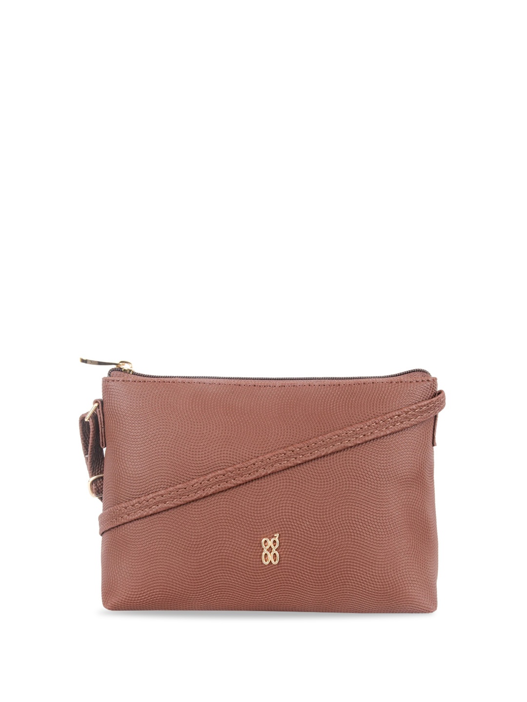 

Baggit Textured Structured Sling Bag, Brown