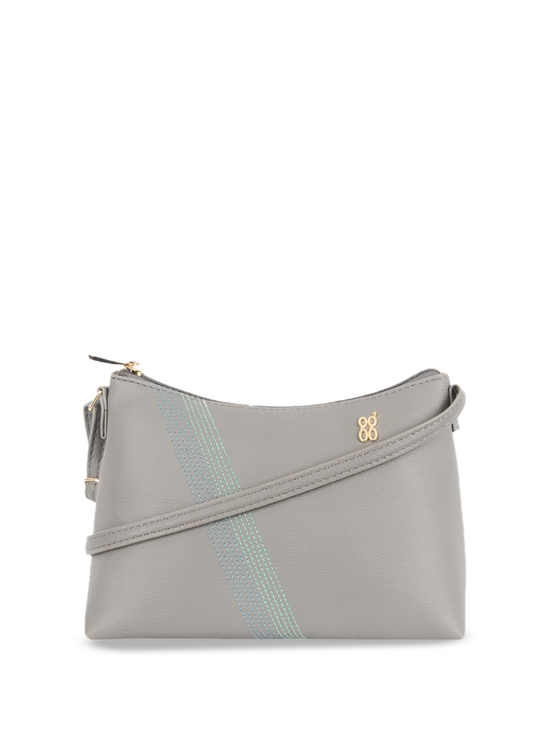

Baggit Embellished PU Structured Sling Bag with Quilted, Grey