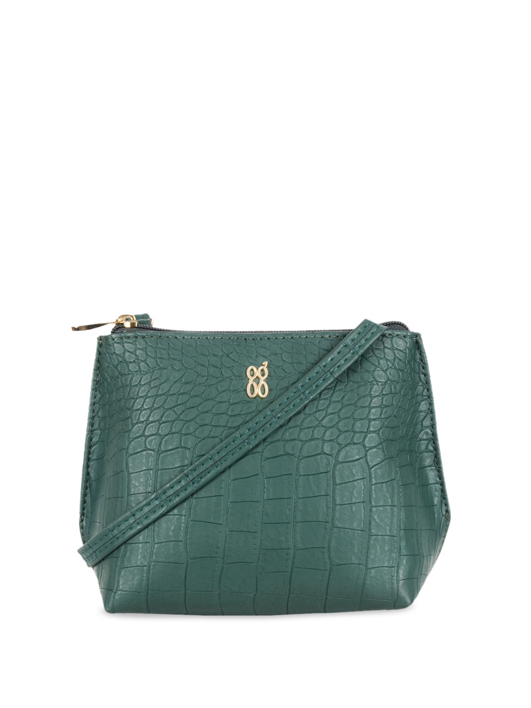 

Baggit Animal Textured Structured Sling Bag, Green