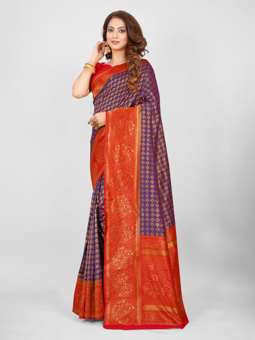 

Aagiri Woven Design Banarasi Saree, Blue