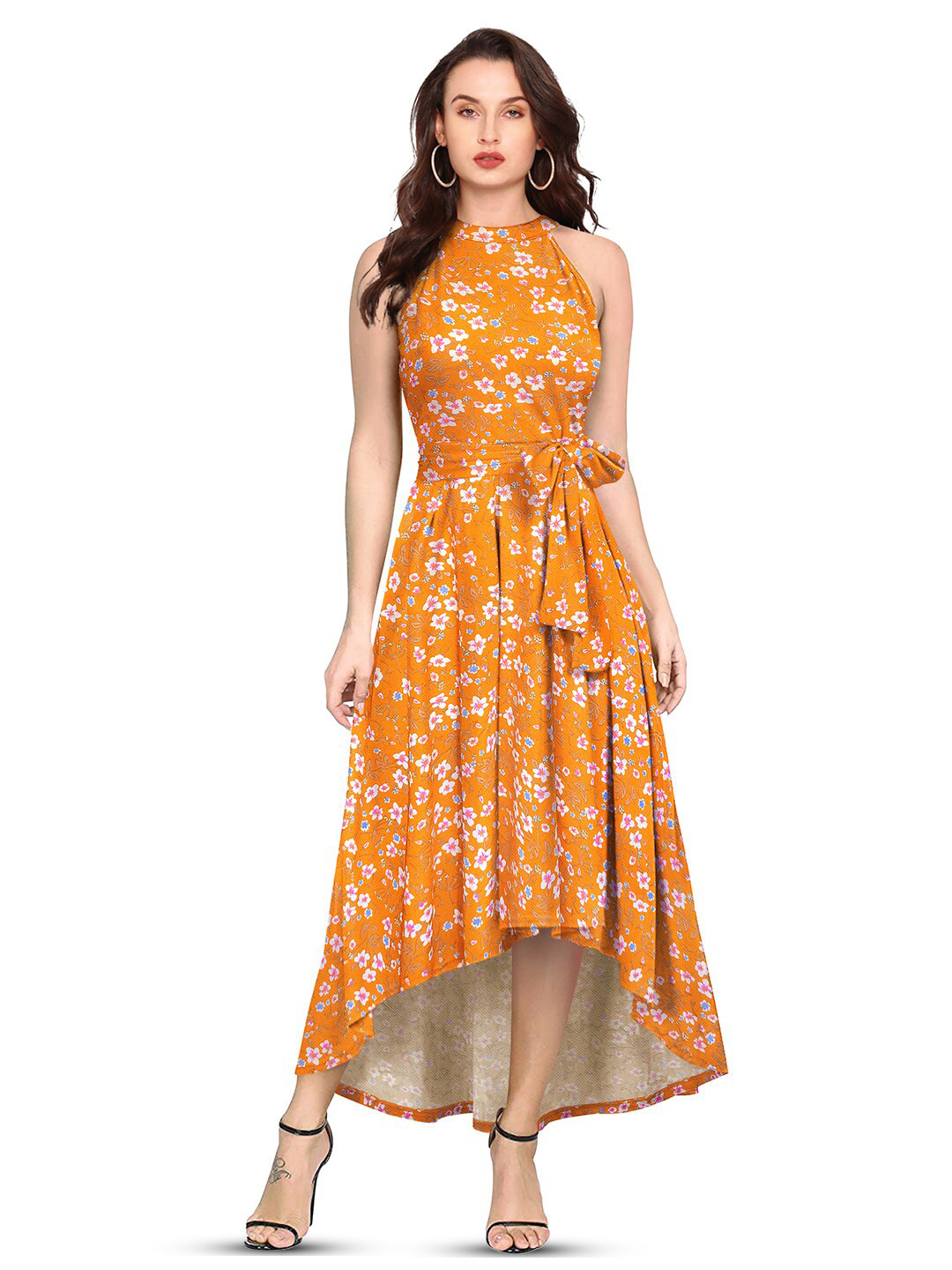 

BAESD Floral Print Fit & Flare Maxi Dress, Yellow