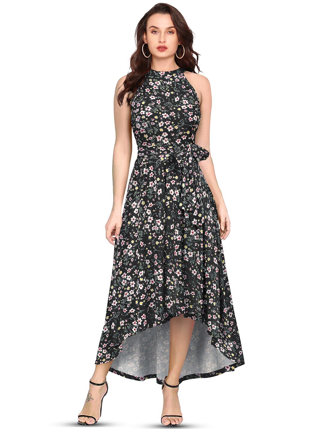 

BAESD Floral Print Maxi Dress, Black