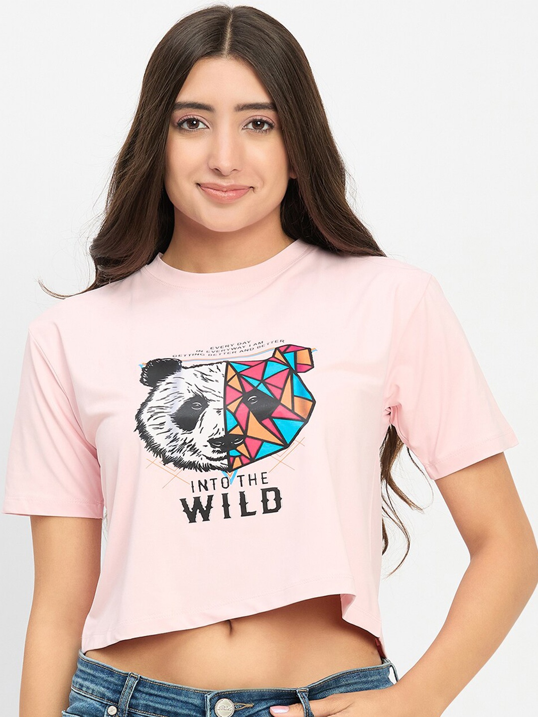 

Camey Assorted Typography Printed Crop T-shirt