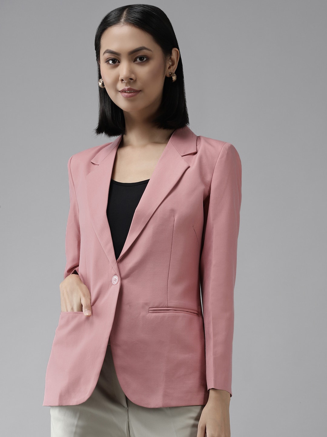 

Shaftesbury London Long Sleeved Slim Fit Blazers, Peach