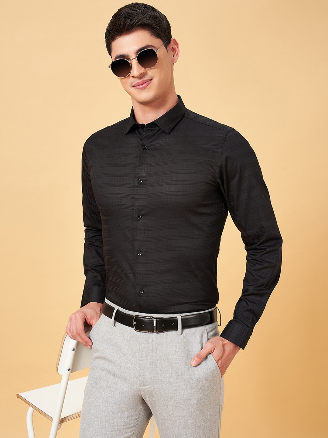 

BYFORD by Pantaloons Slim Fit Party Shirt, Black