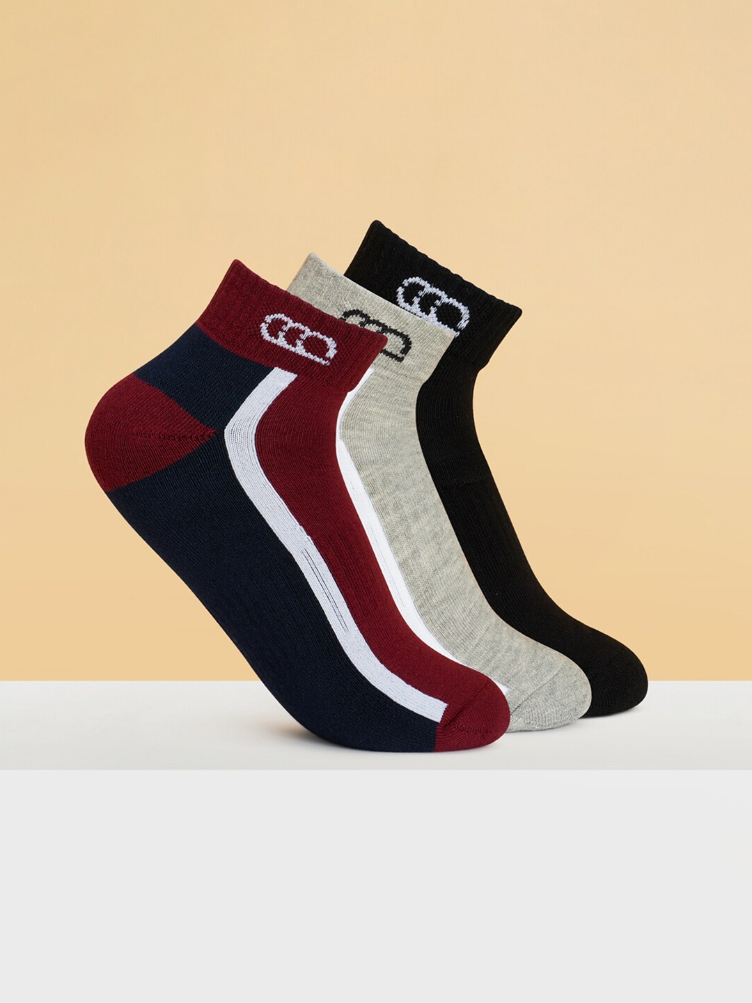 

Ajile by Pantaloons Men Pack Of 3 Ankle Length Socks, Maroon