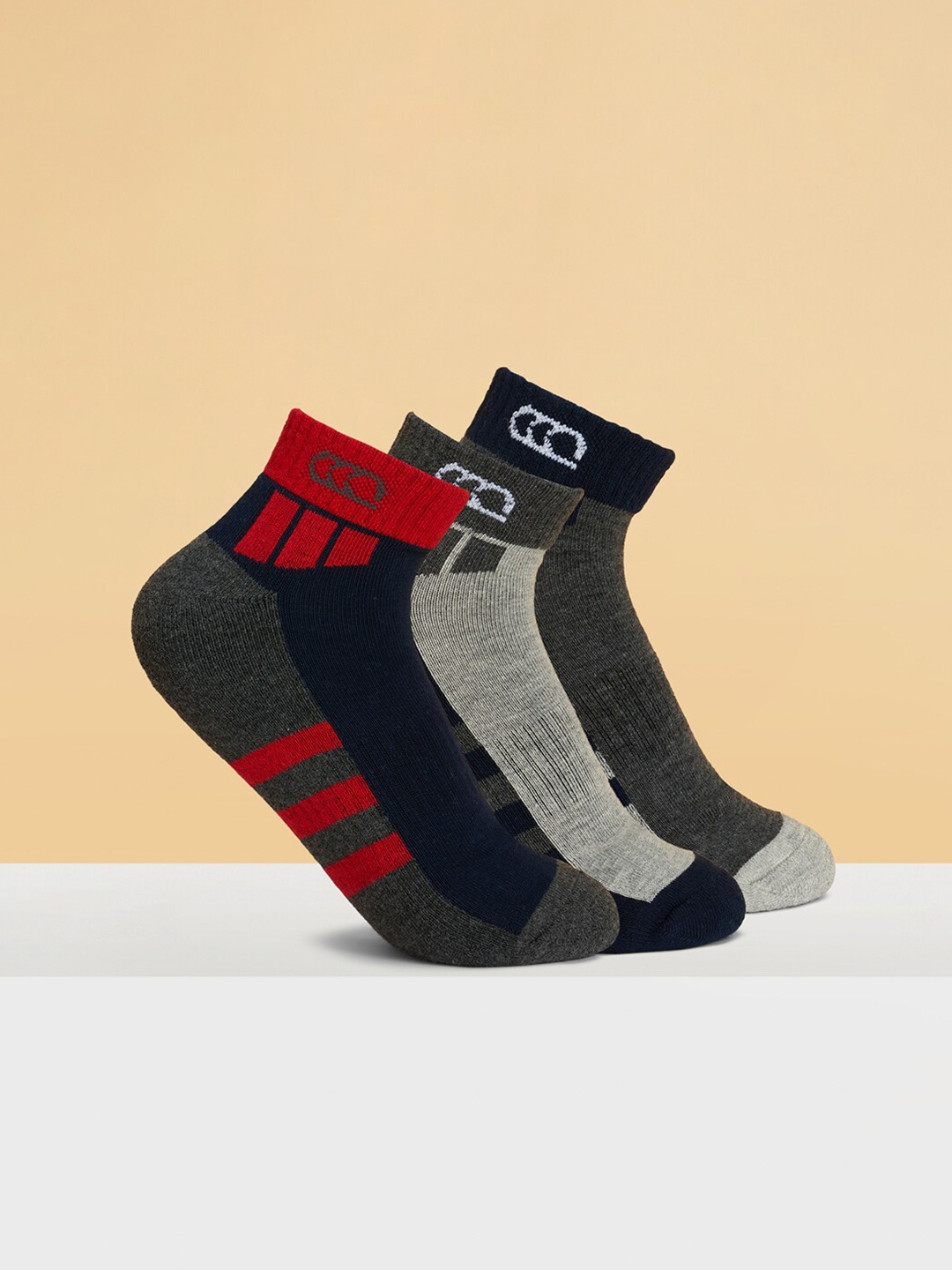 

Ajile by Pantaloons Pack Of 3 Patterned Ankle Length Socks, Black