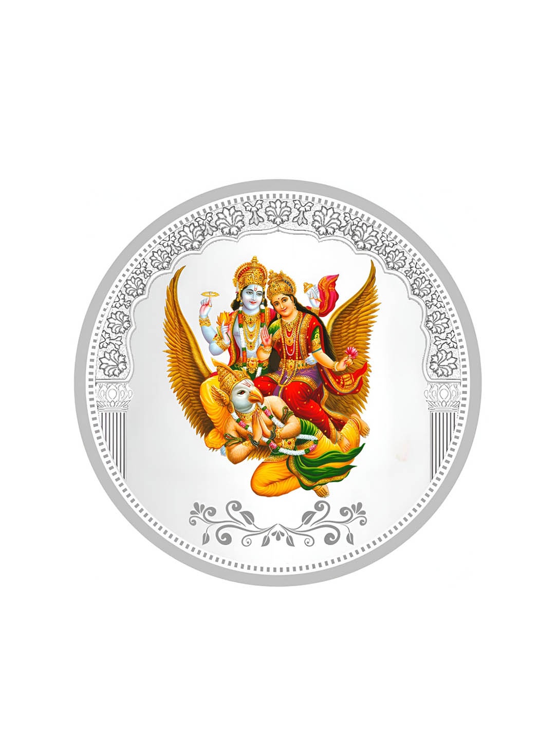 

TEEMOODS LaxmiNarayanGaruda 999 Pure Silver Coin-10 grams