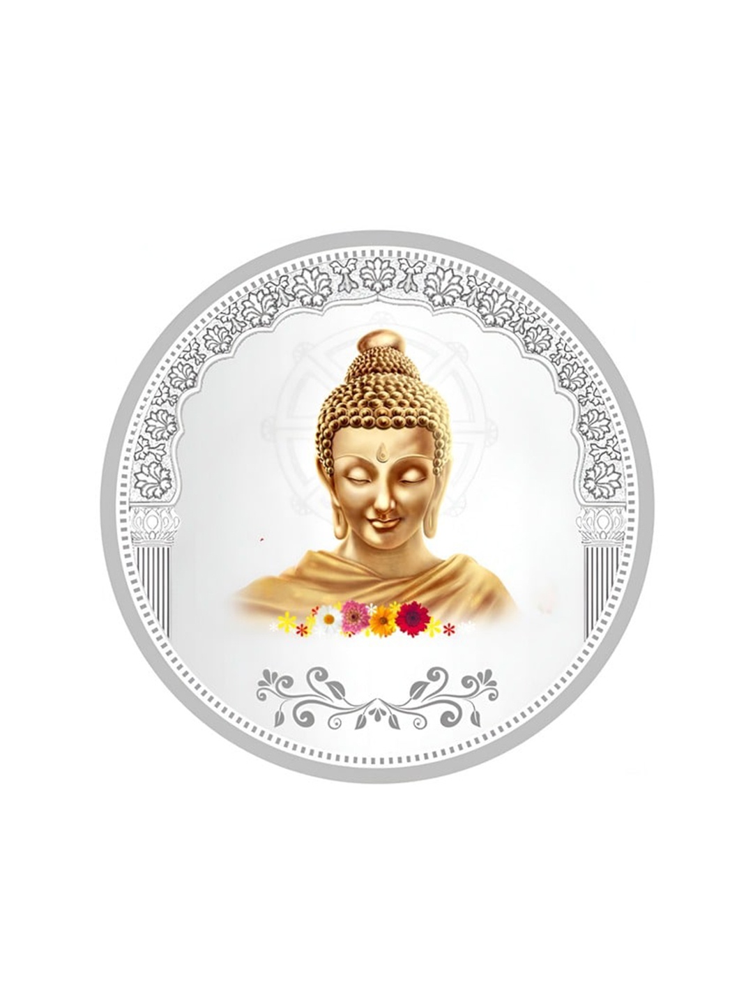 

TEEMOODS Lord Buddha 999 Pure Silver Coin-10 grams
