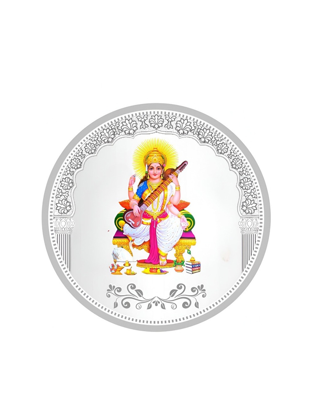 

TEEMOODS Goddess Saraswati 999 Pure Silver Coin-10 grams