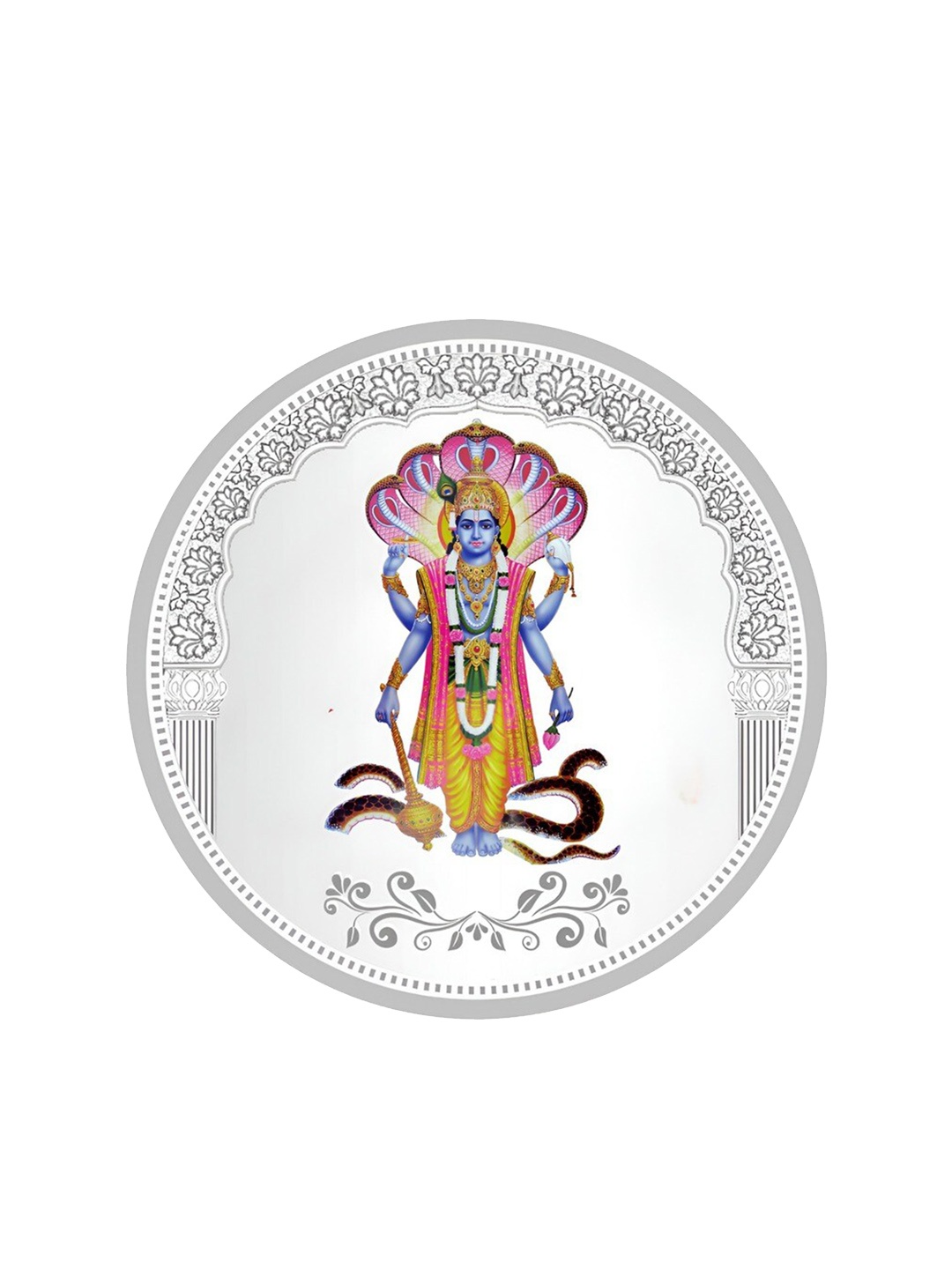 

TEEMOODS Lord Satyanarayan 999 Pure Silver Coin-10 grams