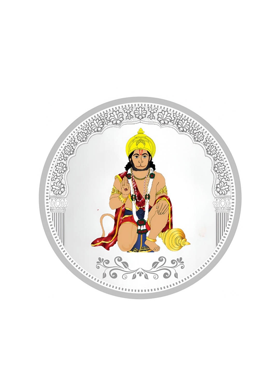 

TEEMOODS Lord Hanuman 999 Pure Silver Coin-10 grams