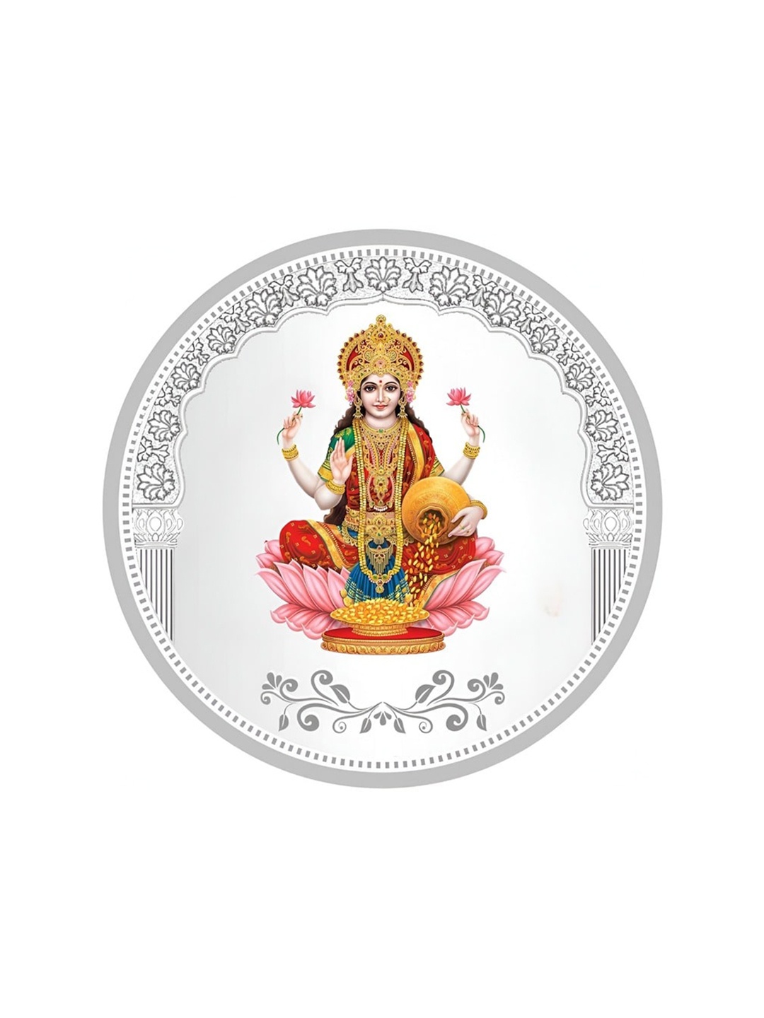 

TEEMOODS Goddess Lakshmi 999 Pure Silver Coin-10 grams