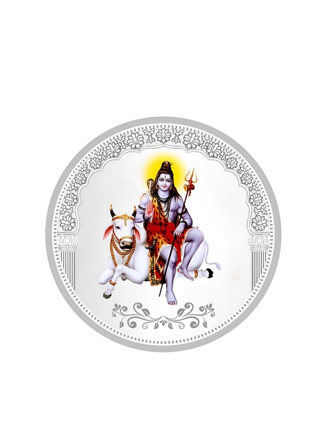 

TEEMOODS Lord Shiva Nandi 999 Pure Silver Coin-10 grams