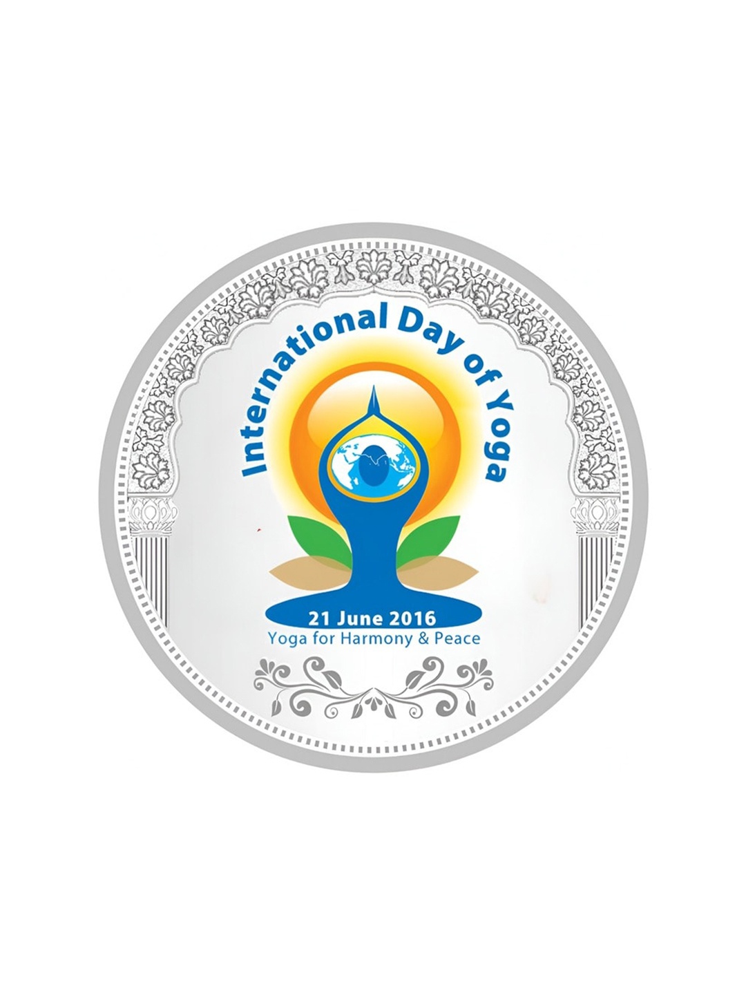 

TEEMOODS YogaDay 999 Pure Silver Coin-10 grams
