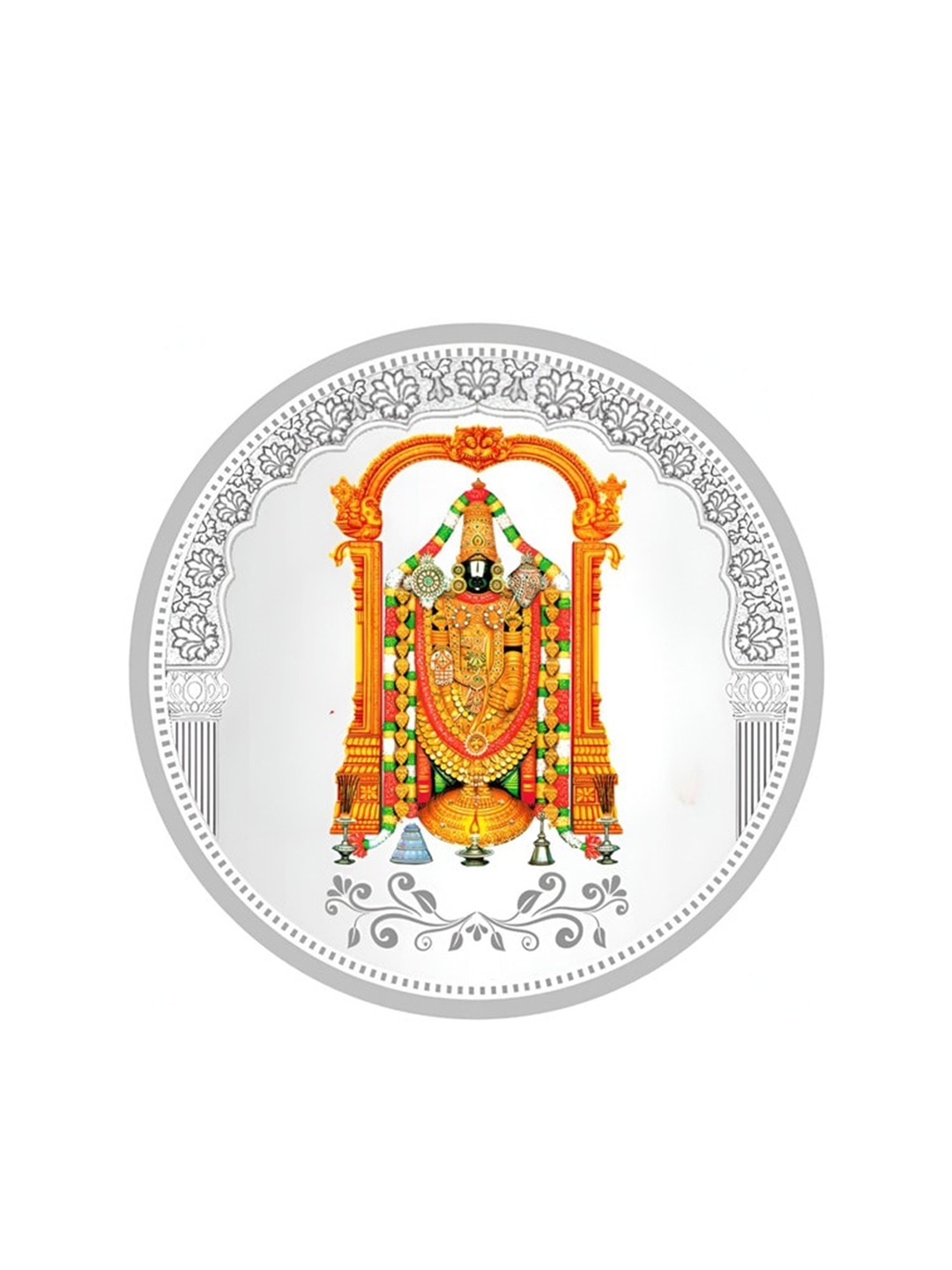 

TEEMOODS Lord Venkateswara 999 Pure Silver Coin-10 grams