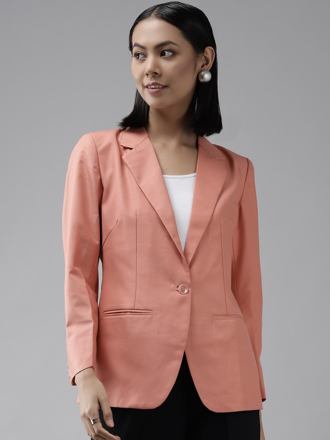 

Shaftesbury London Notched Lapel Collar Single Breasted Slim Fit Formal Blazer, Orange