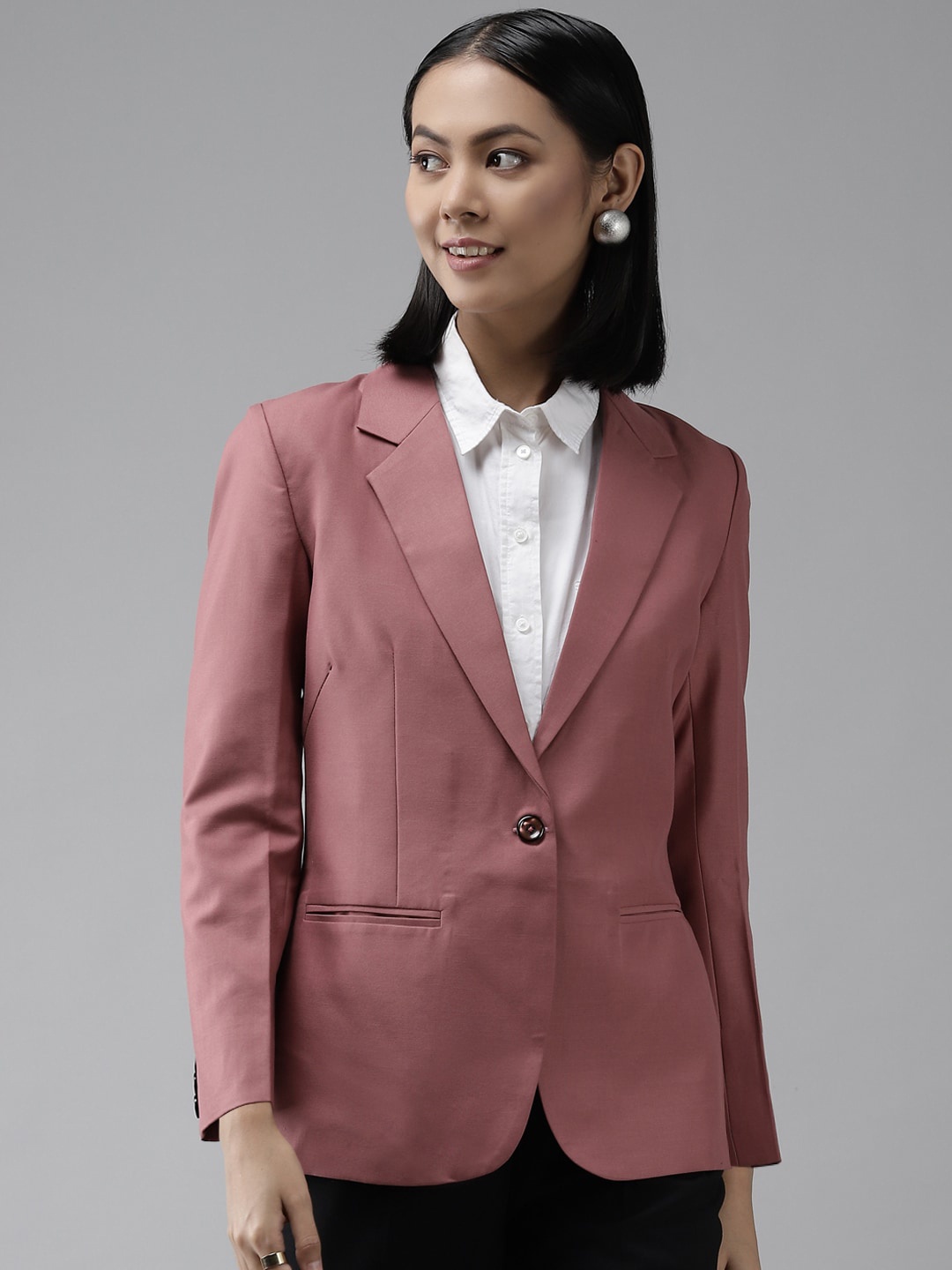

Shaftesbury London Slim-Fit Single Breasted Formal Blazer, Brown