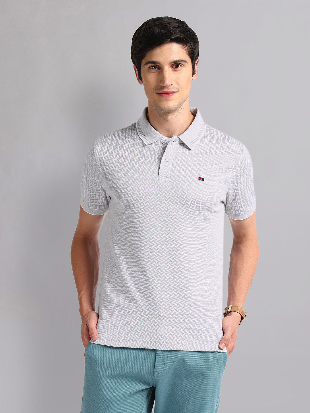 

AD By Arvind Men Polo Collar Slim Fit T-shirt, Grey