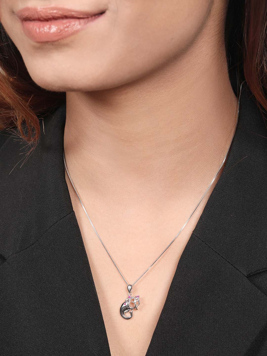 

Zavya Rhodium Plated 925 Pure Sterling Silver Quirky Pendants with Chains