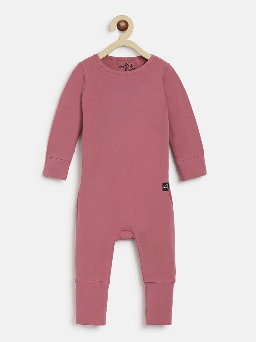 

Whistle & Hops Infants Pure Organic Cotton Romper, Peach