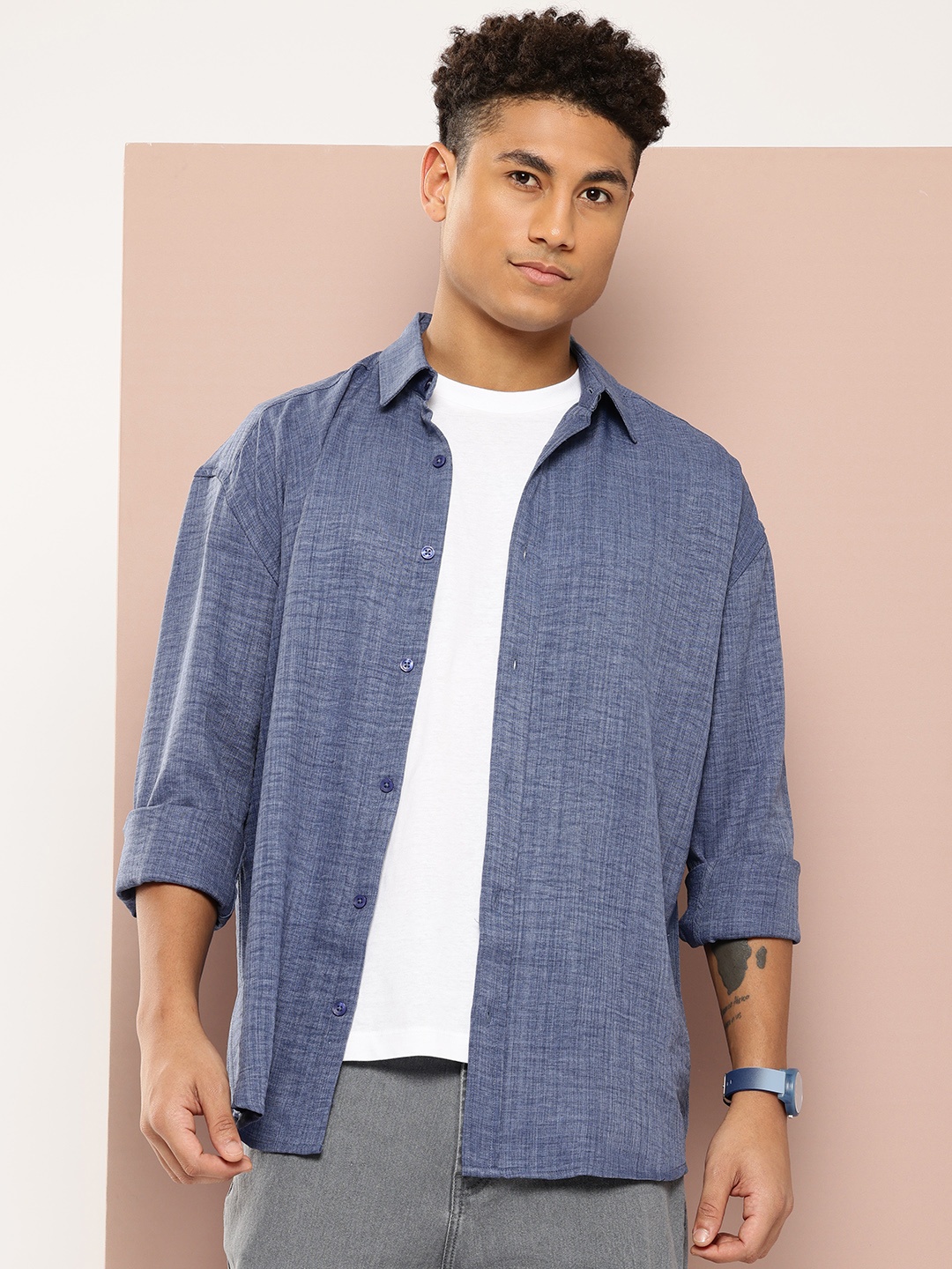 

Harvard Regular Fit Casual Shirt, Blue