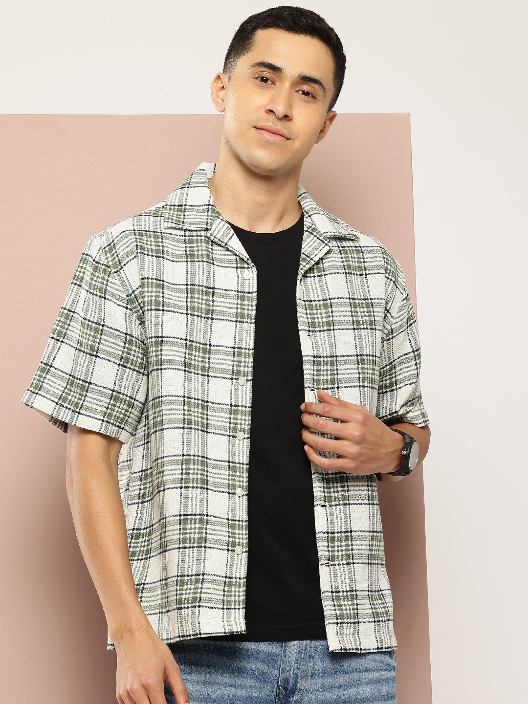 

Harvard Tartan Checked Casual Shirt, White