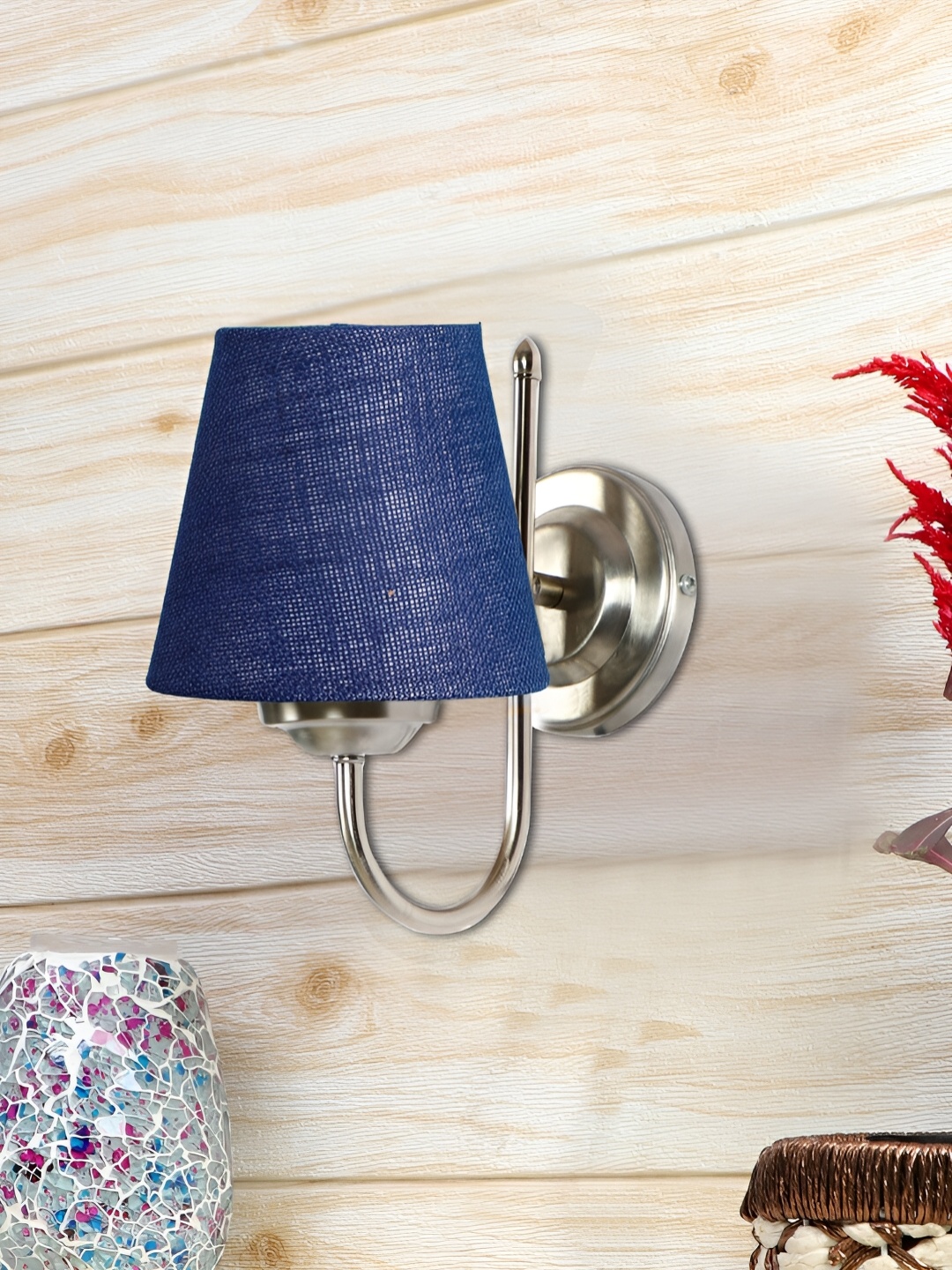 

Devansh Blue Metal Contemporary Frustum Shaped Wall Lamp