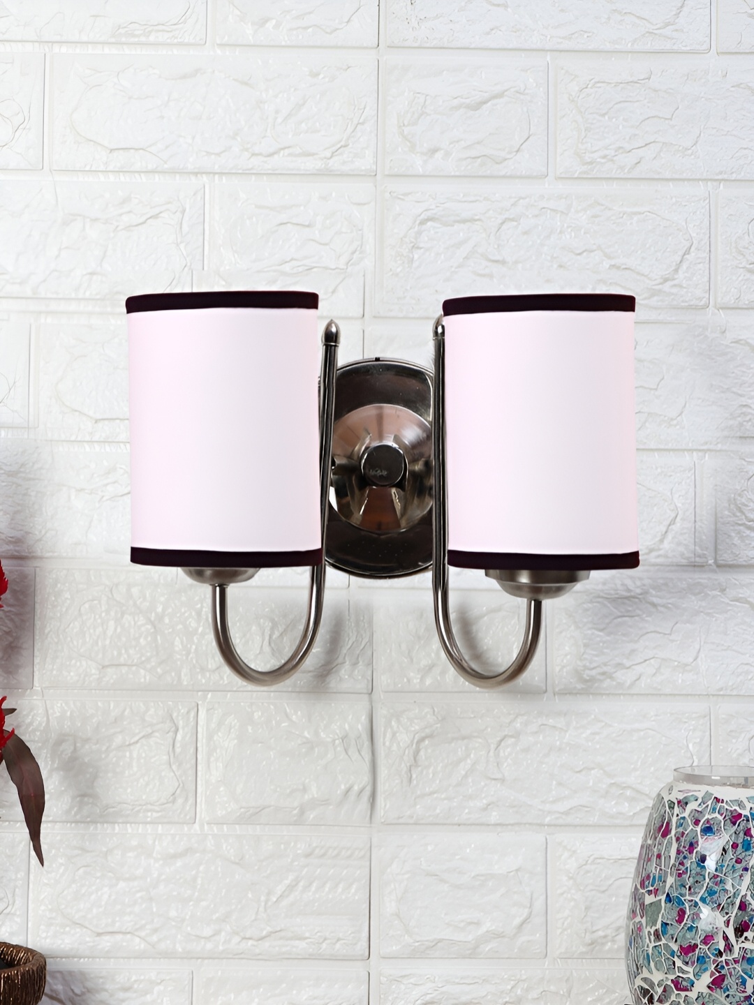 

Devansh White & Black Metal Traditional Cylinder Shaped Wall Lamp