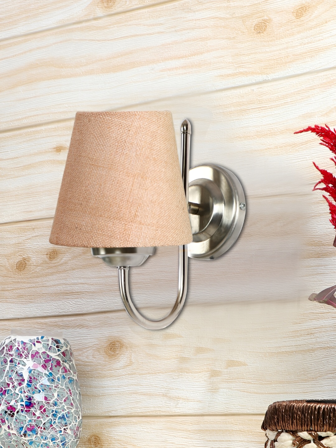 

Devansh Beige Metal Traditional Frustum Shaped Wall Lamp