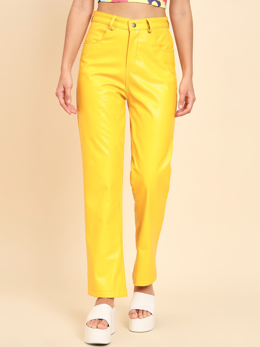 

TANDUL Original Regular Fit Mid-Rise Regular Trousers, Yellow