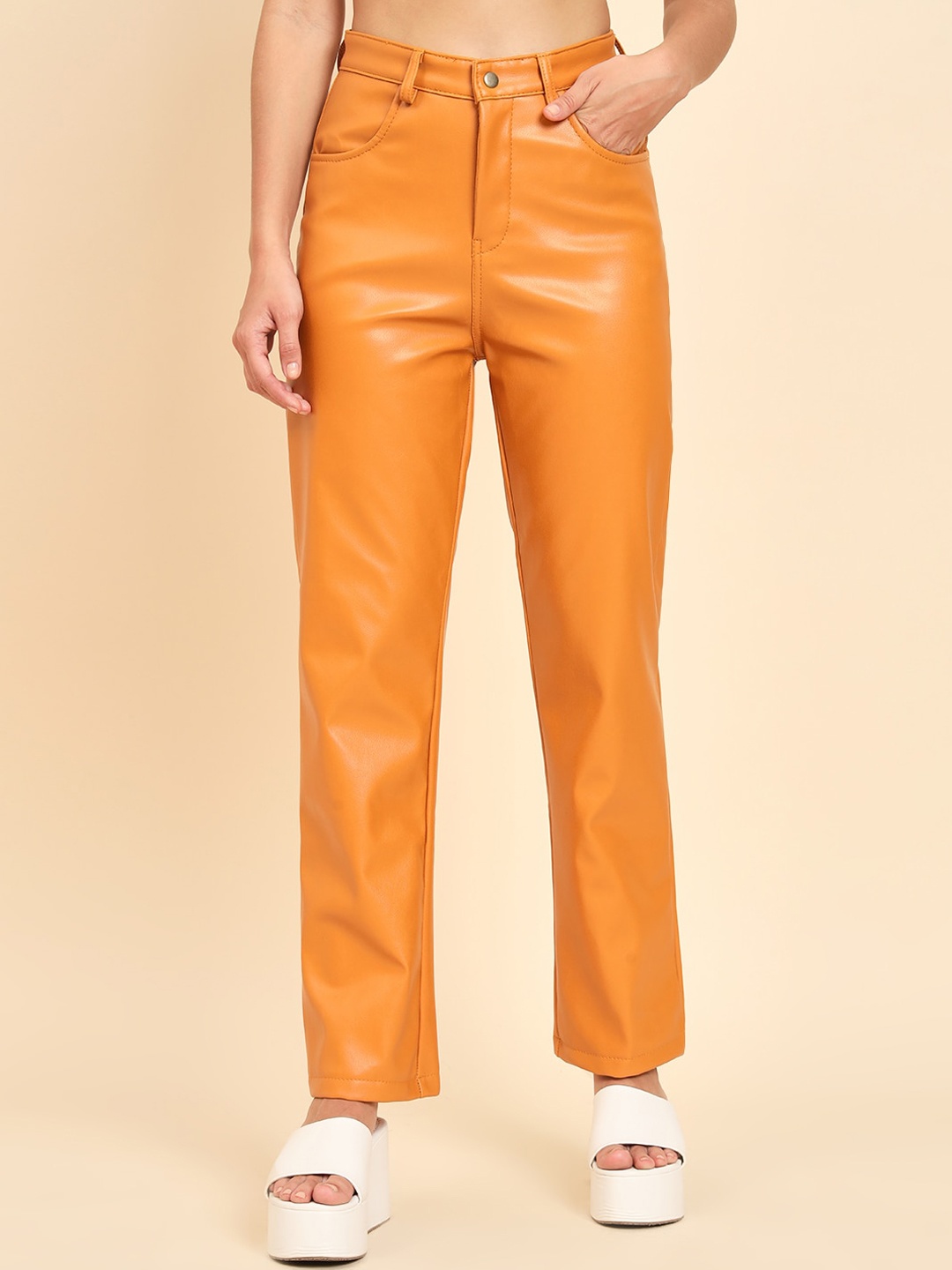 

TANDUL Original Regular Fit Mid-Rise Regular Trousers, Orange