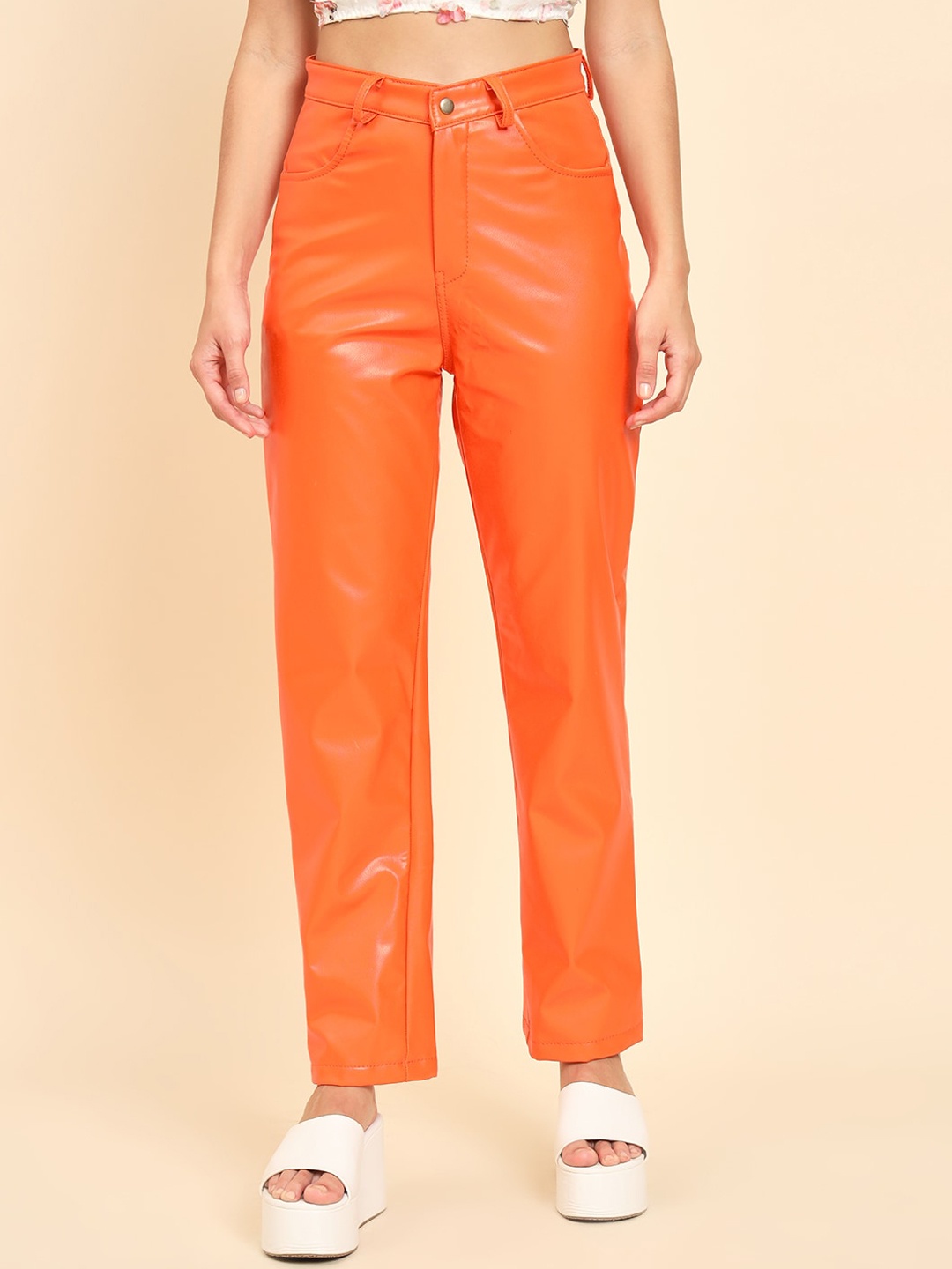 

TANDUL Original Regular Fit Mid-Rise Trousers, Orange