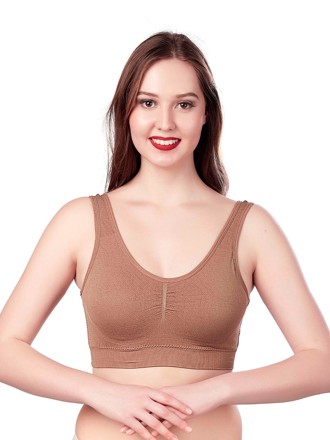 

Munaafi Full Coverage Sports Bra With All Day Comfort, Brown