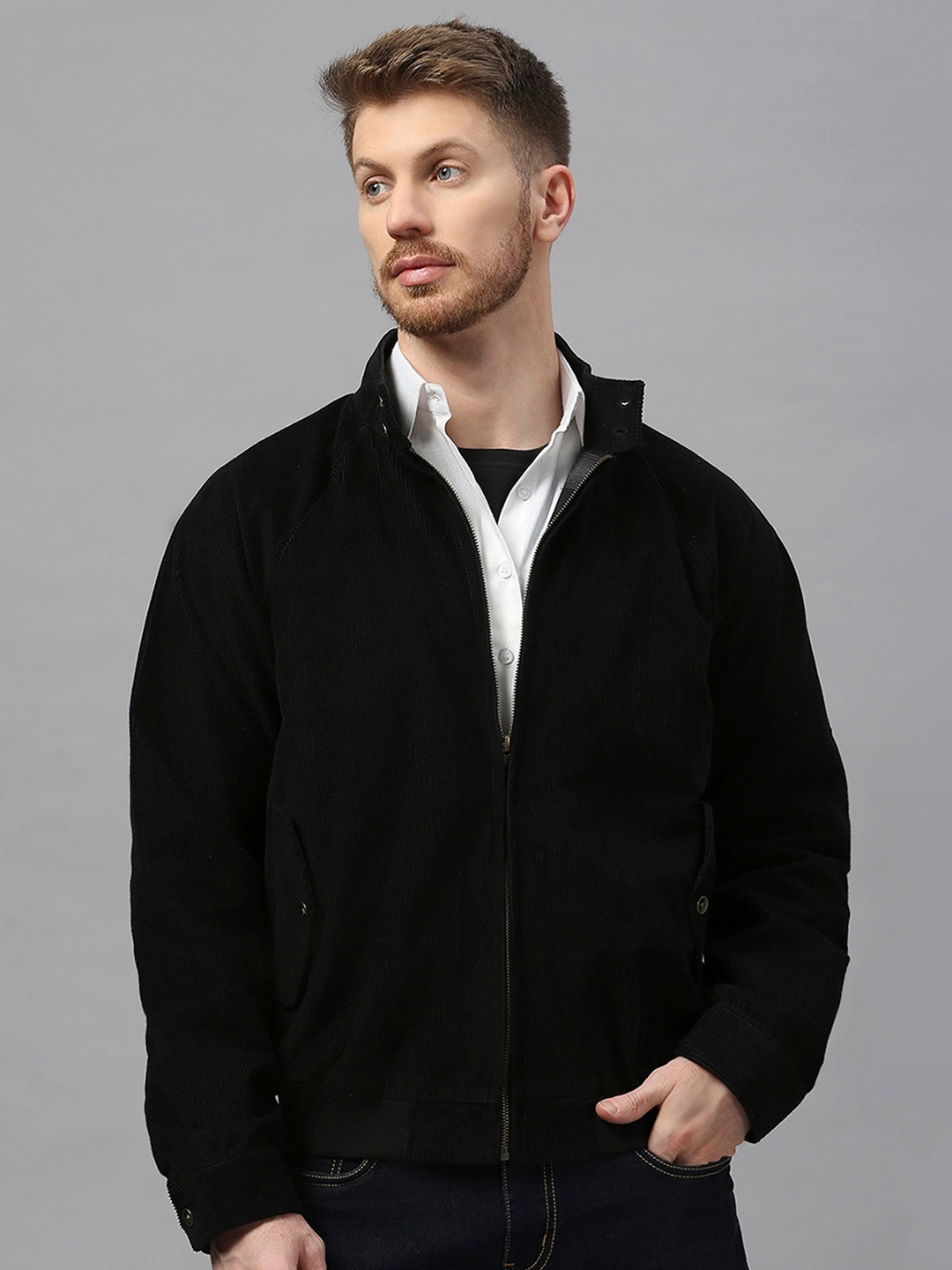 

Dream of Glory Inc Corduroy Windcheater Bomber Jacket, Black