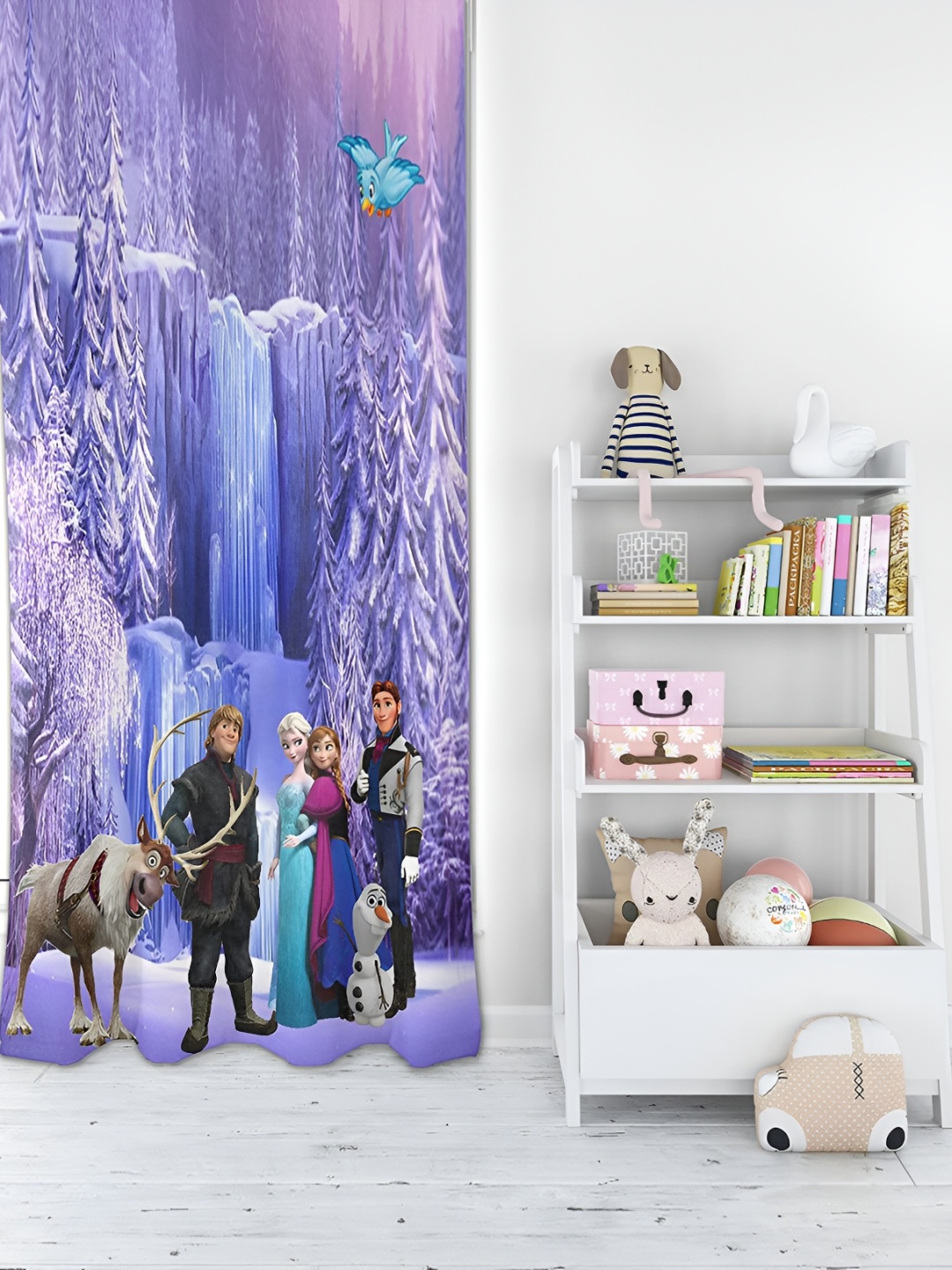 

JUBILANT HOME FASHION Purple & White Quirky Room Darkening Window Curtain