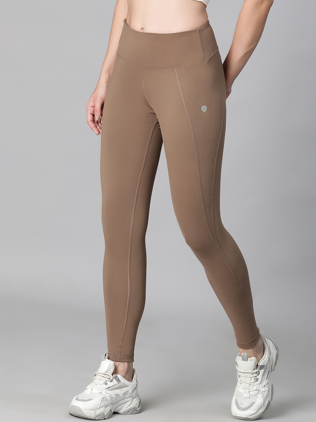 

ATHLISIS Dry-Fit Ankle-Length Gym Tights, Tan