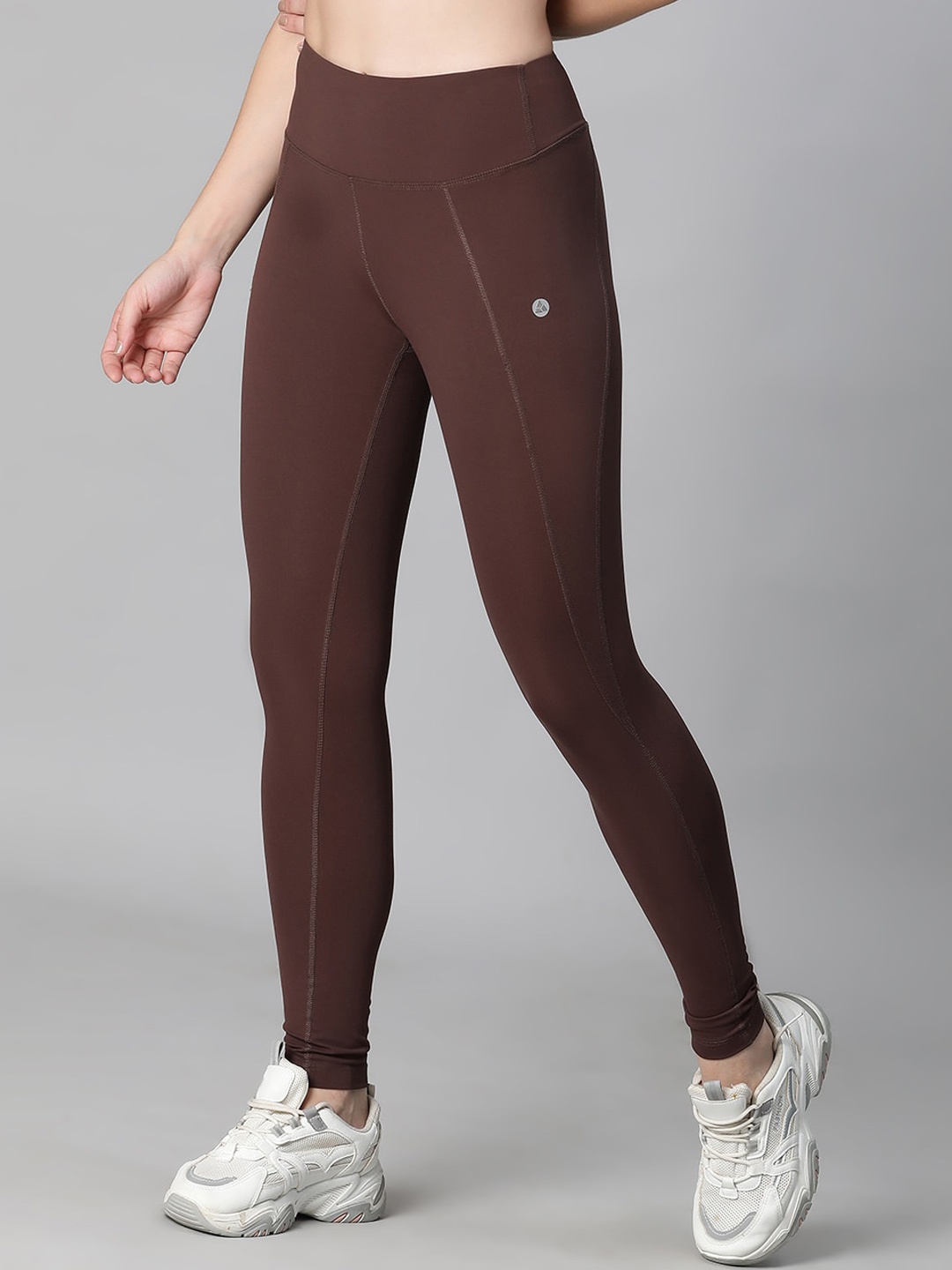 

ATHLISIS Women Dry-Fit Ankle-Length Gym Tights, Brown