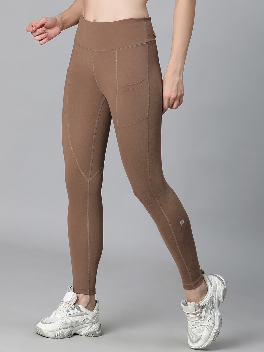 

ATHLISIS Women High Rise Dry-Fit Training Tights, Tan