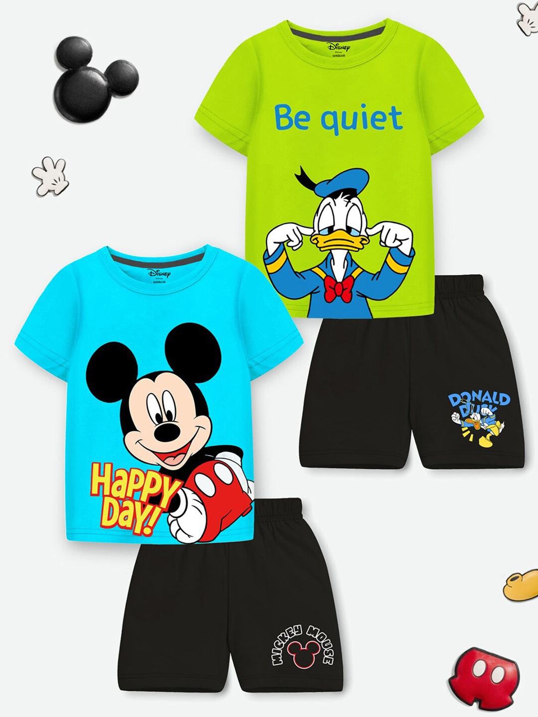 

YK Disney Boys Printed T-shirt With Shorts, Green