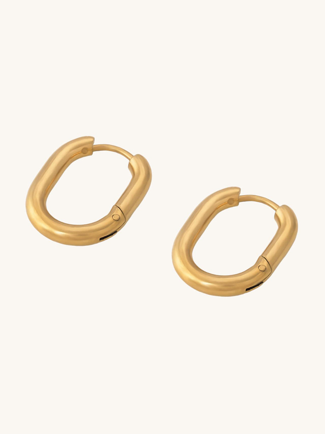 

PALMONAS Gold-Plated Contemporary Hoop Earrings