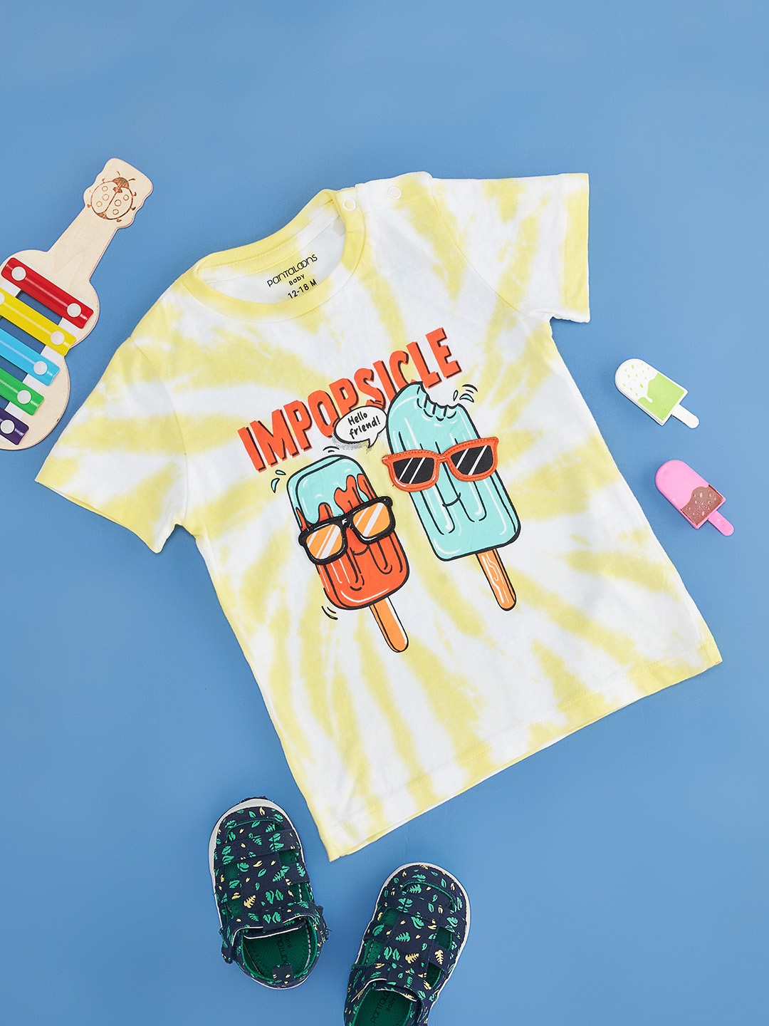 

Pantaloons Baby Boys Graphic Printed Cotton T-shirt, Green