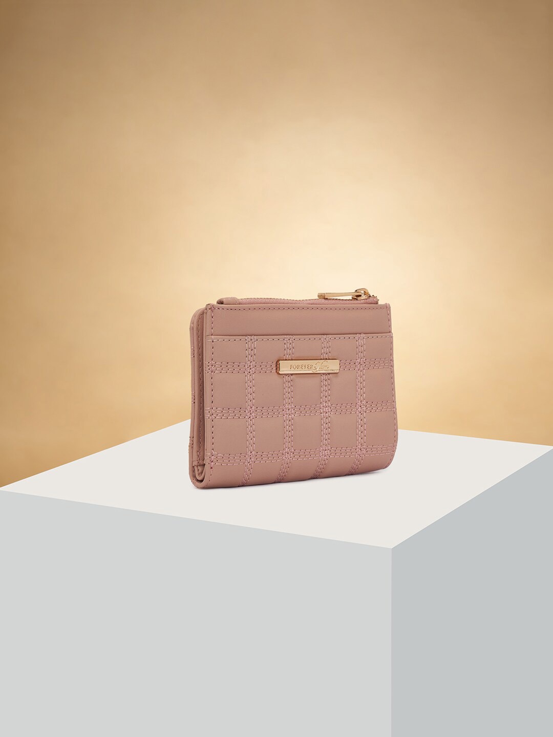 

Forever Glam by Pantaloons Women Textured Two Fold Wallet, Pink