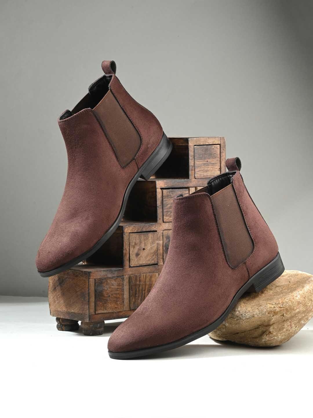 

Hirels Men Block-Heeled Cheslea Boots, Brown