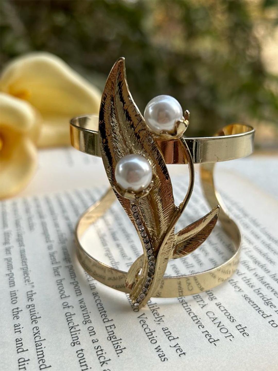 

FIROZA Cubic Zirconia Gold-Plated Cuff Bracelet