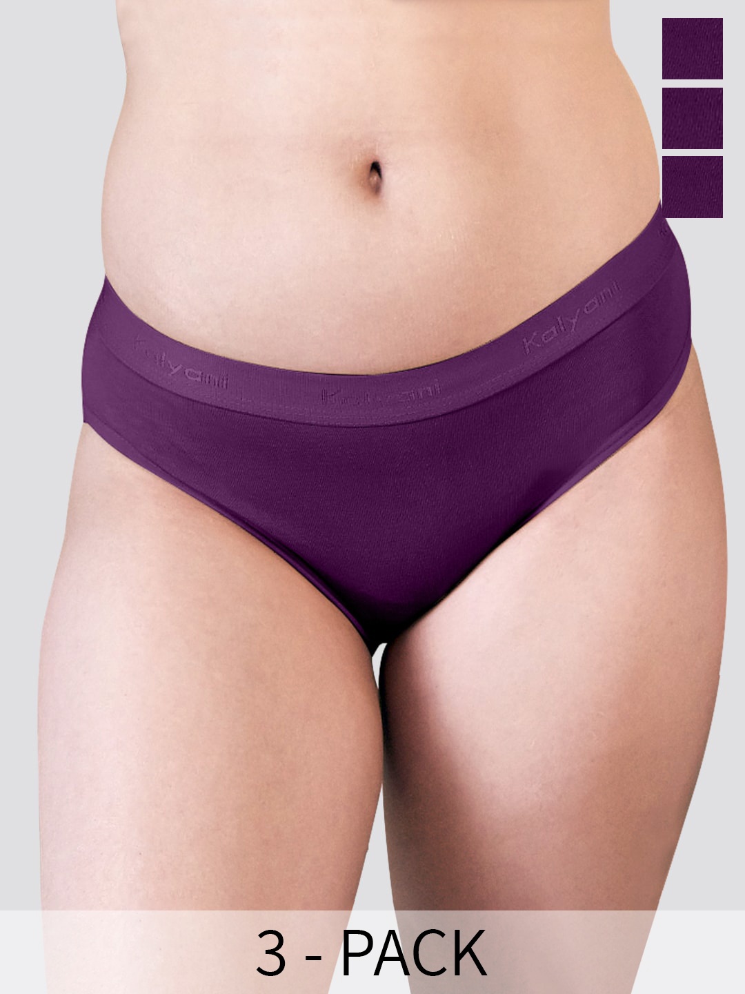 

Kalyani Sensa D/C Pack Of 3 Low Rise Anti-Odour Bikini Briefs, Burgundy