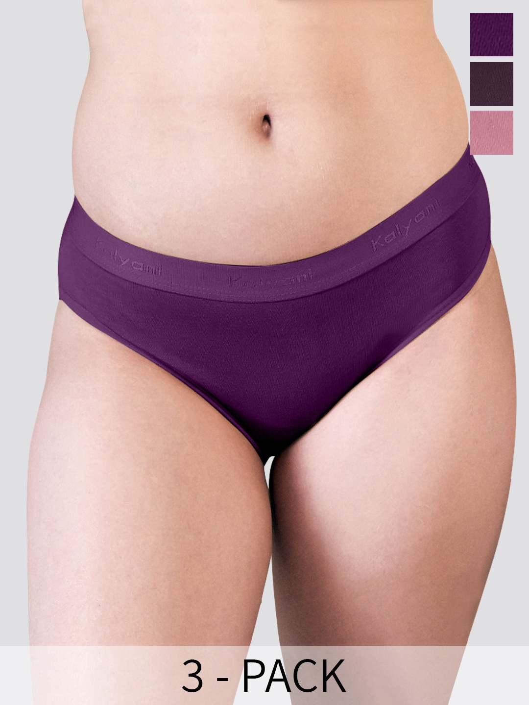 

Kalyani Sensa D/C Pack Of 3 Low Rise Anti-Odour Bikini Briefs, Pink