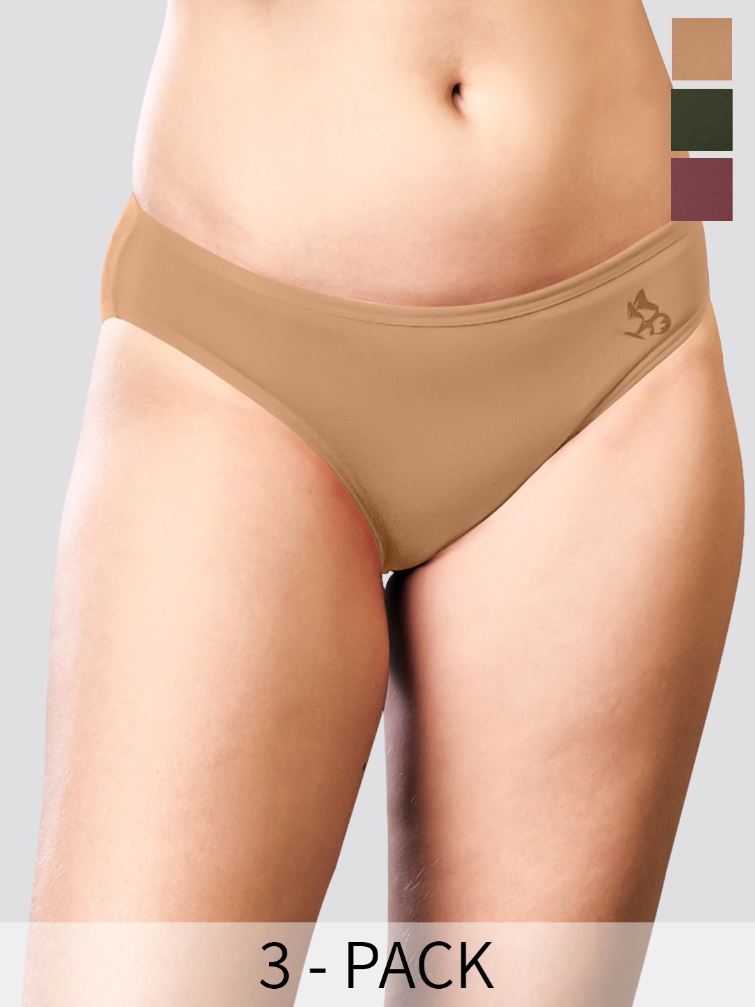 

Kalyani Reeva Pack Of 3 Low Rise Seamless Anti-Odour Bikini Briefs, Nude