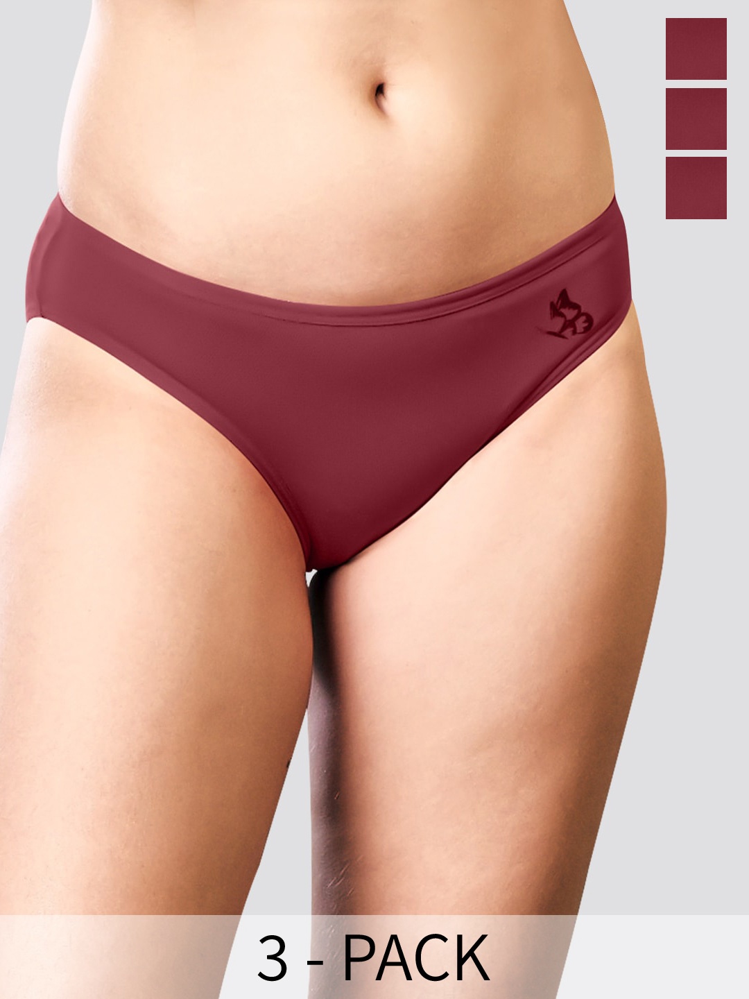 

Kalyani Reeva Pack Of 3 Low-Rise Anti-Odour Bikini Briefs, Rust