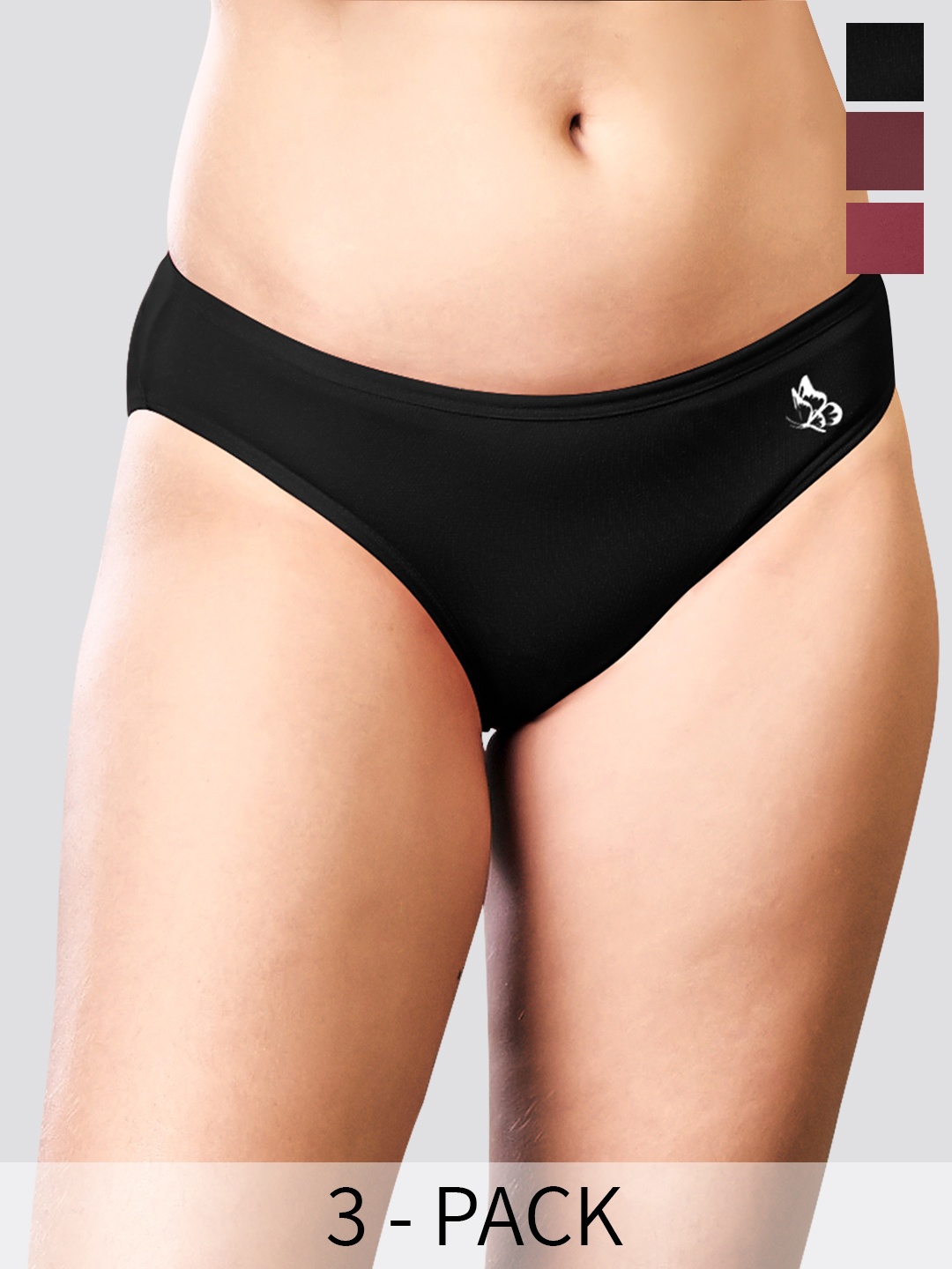 

Kalyani Reeva Pack Of 3 Low-Rise Anti-Odour Bikini Briefs, Rust